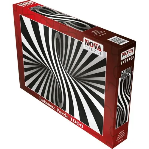 Nova Jigsaw Puzzle 1000 Piece Black White Spiral Illusion İmkansız Puzzle