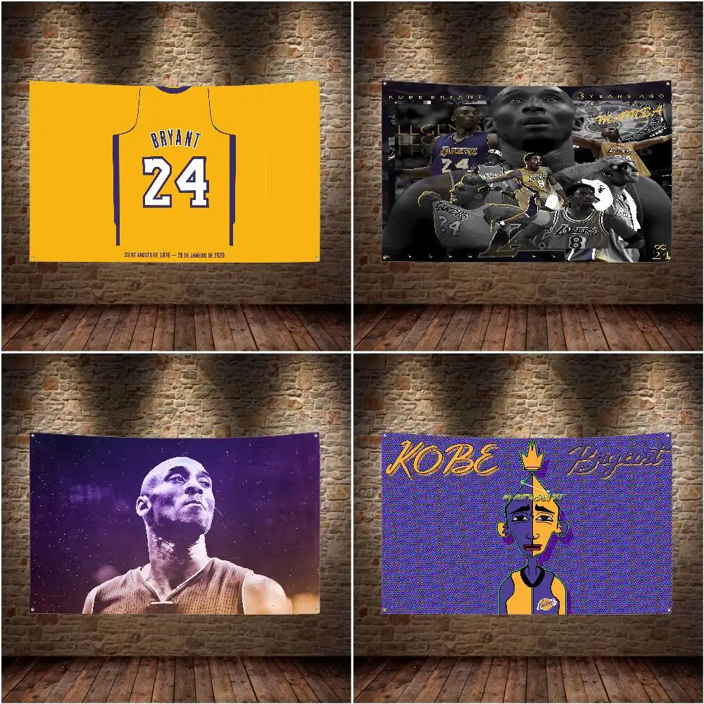 K-Kobes Basketball B-Bryants Flag Polyester Digital Printing Banner For Bedroom Wall Art Tapestry Decoration Flag