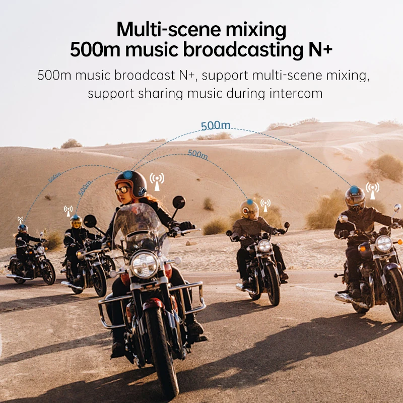 1080P DVR دراجة نارية إنترفون سماعة خوذة 500 متر الموسيقى حصة سماعة واي فاي مسجل فيديو 1500Mah مقاوم للماء كاميرا زاوية واسعة #5