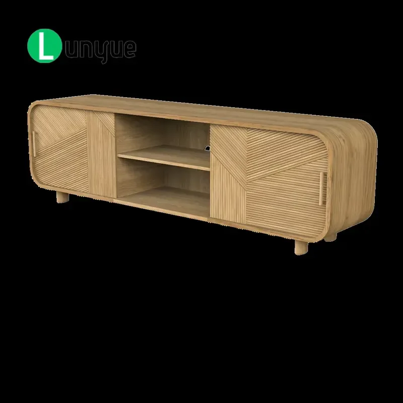 Oak TV Cabinet Console Table for Living Room 65 Inch Modern Media Storage Unit Entertainment Center Furniture with Drawers