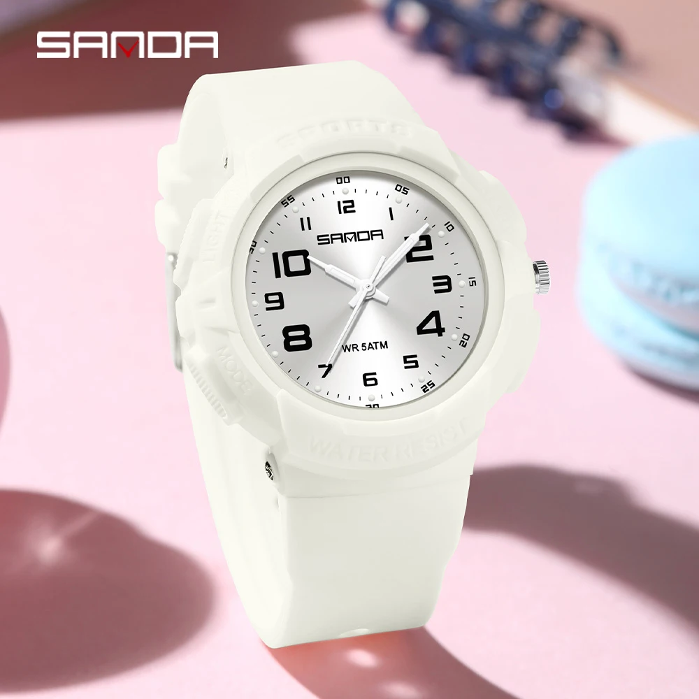 SANDA Cute Compact Fashion Children Sport Watches for Middle School Students Women for Ladies Quartz Waterproof Watch