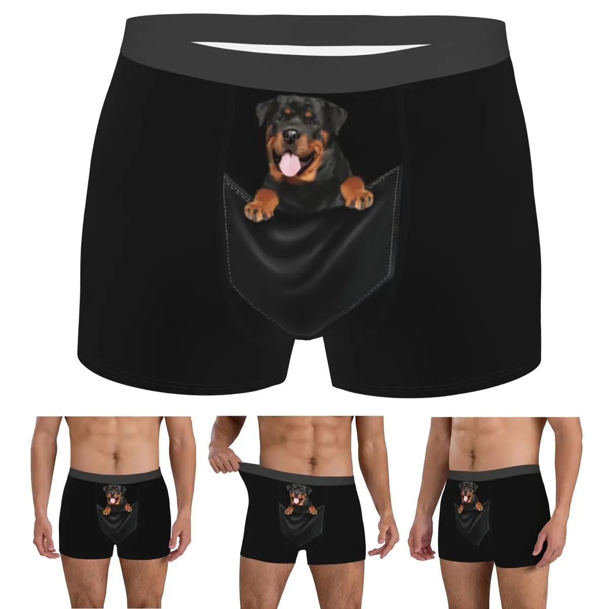 

Boxer Underpants Shorts Rottweiler Dog Panties Men's Ventilate Underwear for Homme Man Boyfriend Gift