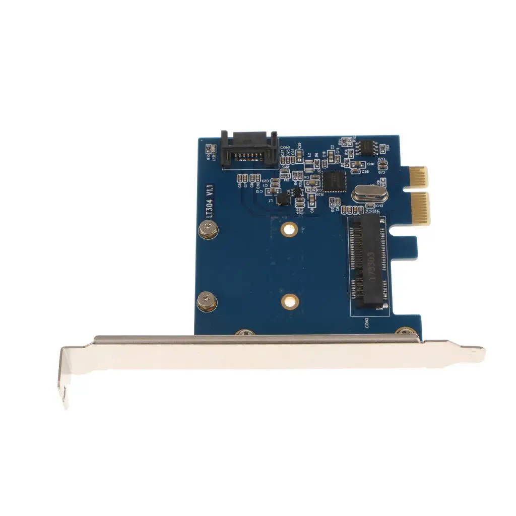 SATA III Card PCI E to Msata SSD Expansion Adapter Dual Channel Converter for Home Office Computer