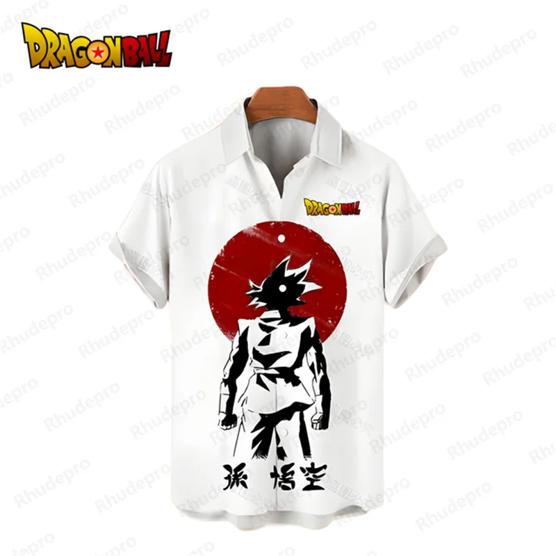 ชายเสื้อDragon Ball Z Y2kเสื้อผ้า 2025 สไตล์ชายหาดแขนสั้นSeaside Tripน่ารักHarajukuแฟชั่นSuper Saiya 5XLฤดูร้อน