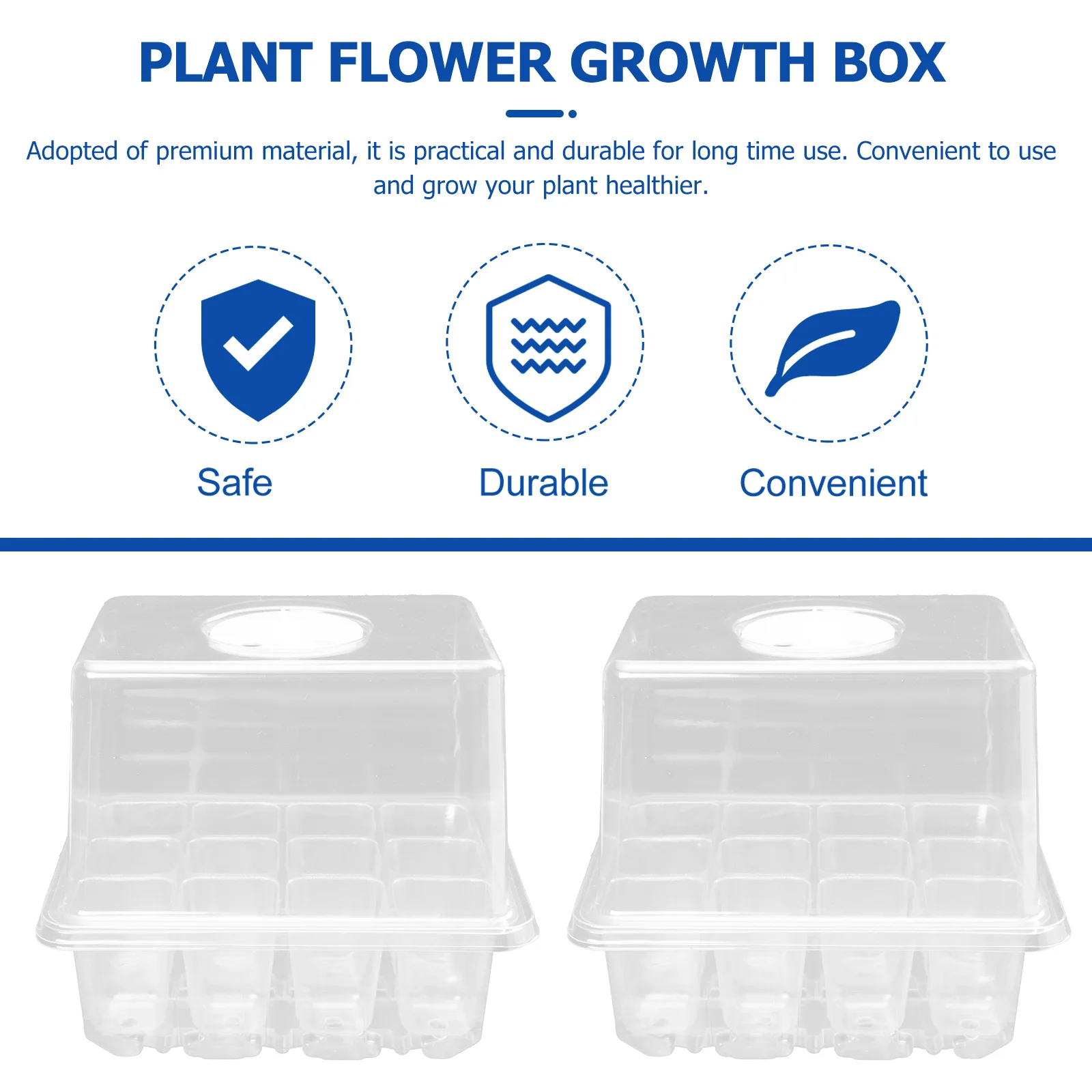 

3pcs Plant Germination Box Premium Plastic Gardening Tray Vegetable Flower Starter Growth Waterproof Corrosion Resistant Garden