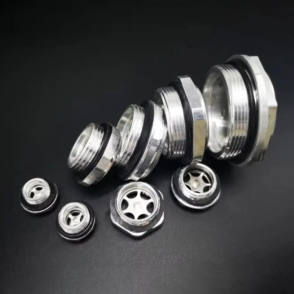 1Pcs G1/4 G3/8 G1/2 G3/4 Oil Sight Window G1 G1-1/4 G1-1/2 BSP NPT Male Thread Oil Level Sight Glass Aluminum Tempered Glass