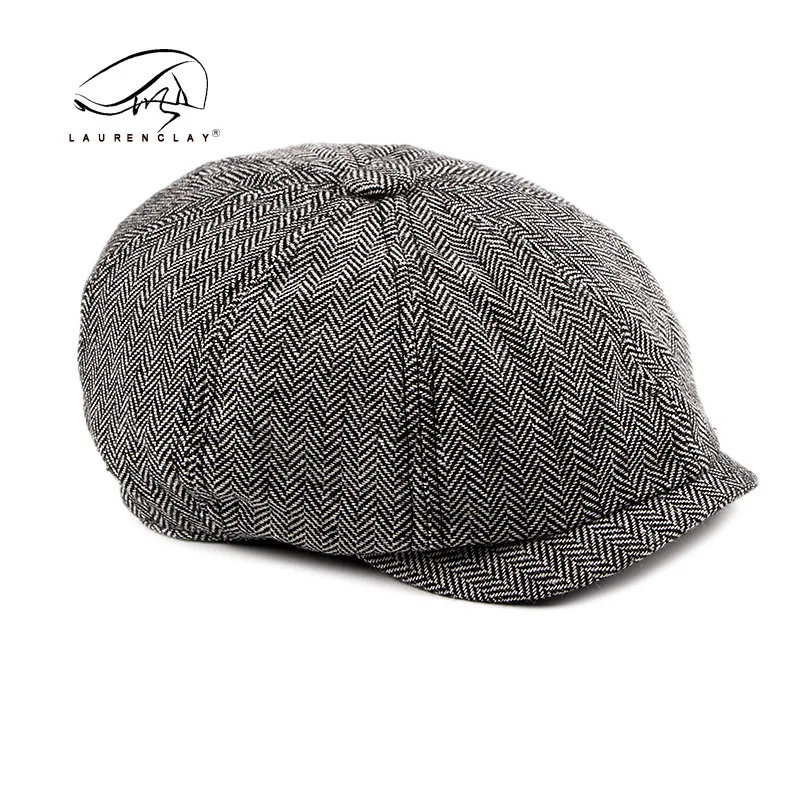 

Autumn Winter Cap Hat Thick Warm Men Beret Cap Male Vintage Wool Beret Hat Dad Grandfather Ivy Octagonal Newsboy Flat Cap