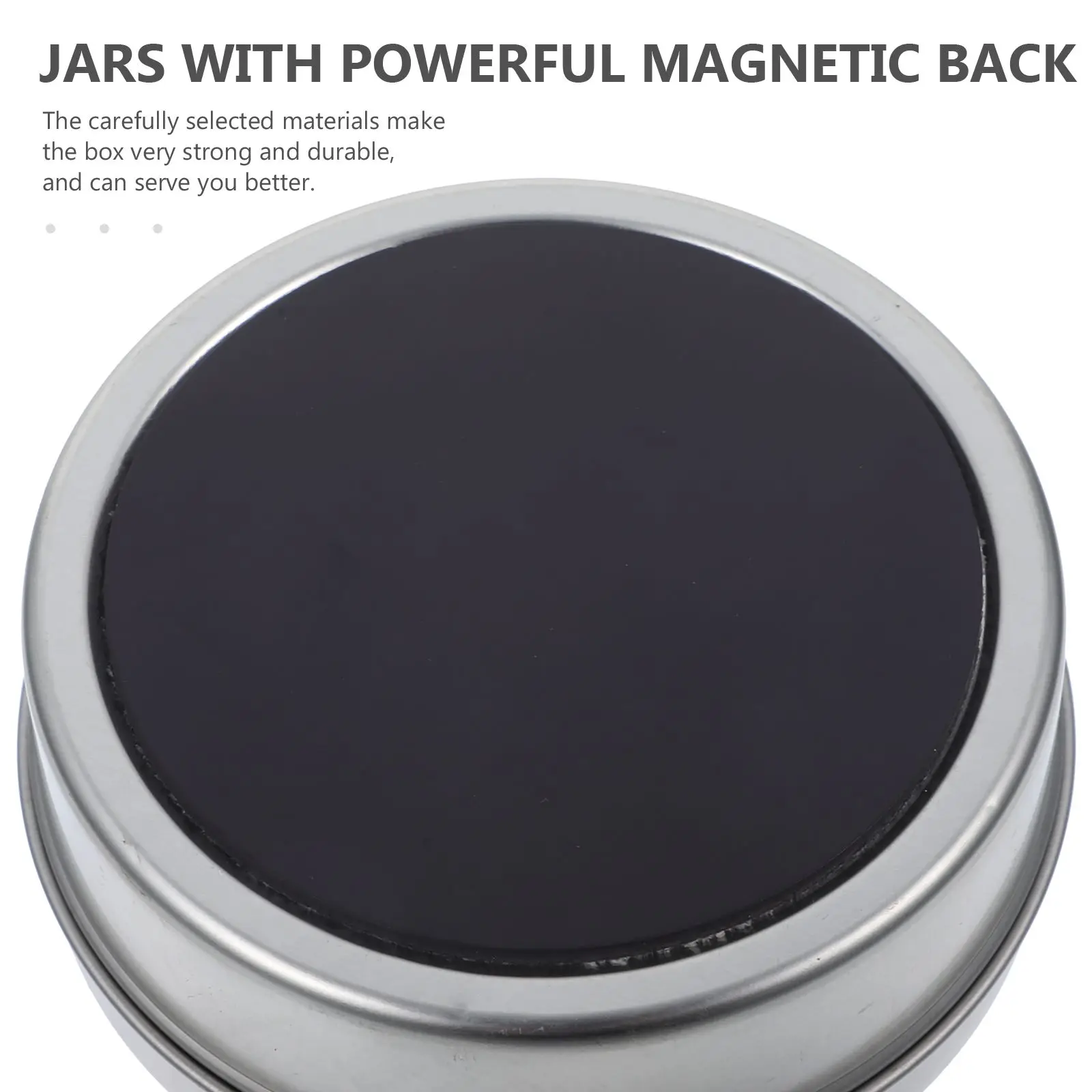 Magnetic Storage Box Silver Round Fridge Kitchen Containers Jars Spice Tins Metal Surface Small Portable Camping Organization