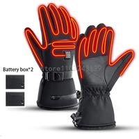 Winter Gloves Heating Hand Warmer Electric Thermal Gloves With Battery case Waterproof Snowboard Cycling Motorcycle Ski Outdoor