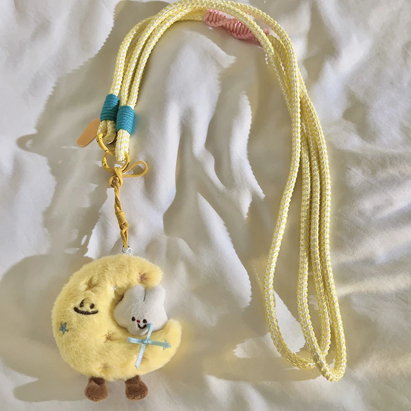 

Trendy Cute Plush Moon Bunny Charm - Crossbody Lanyard for Phone Cases, Anti-Lost Neck/Shoulder Strap, Fun Accessory