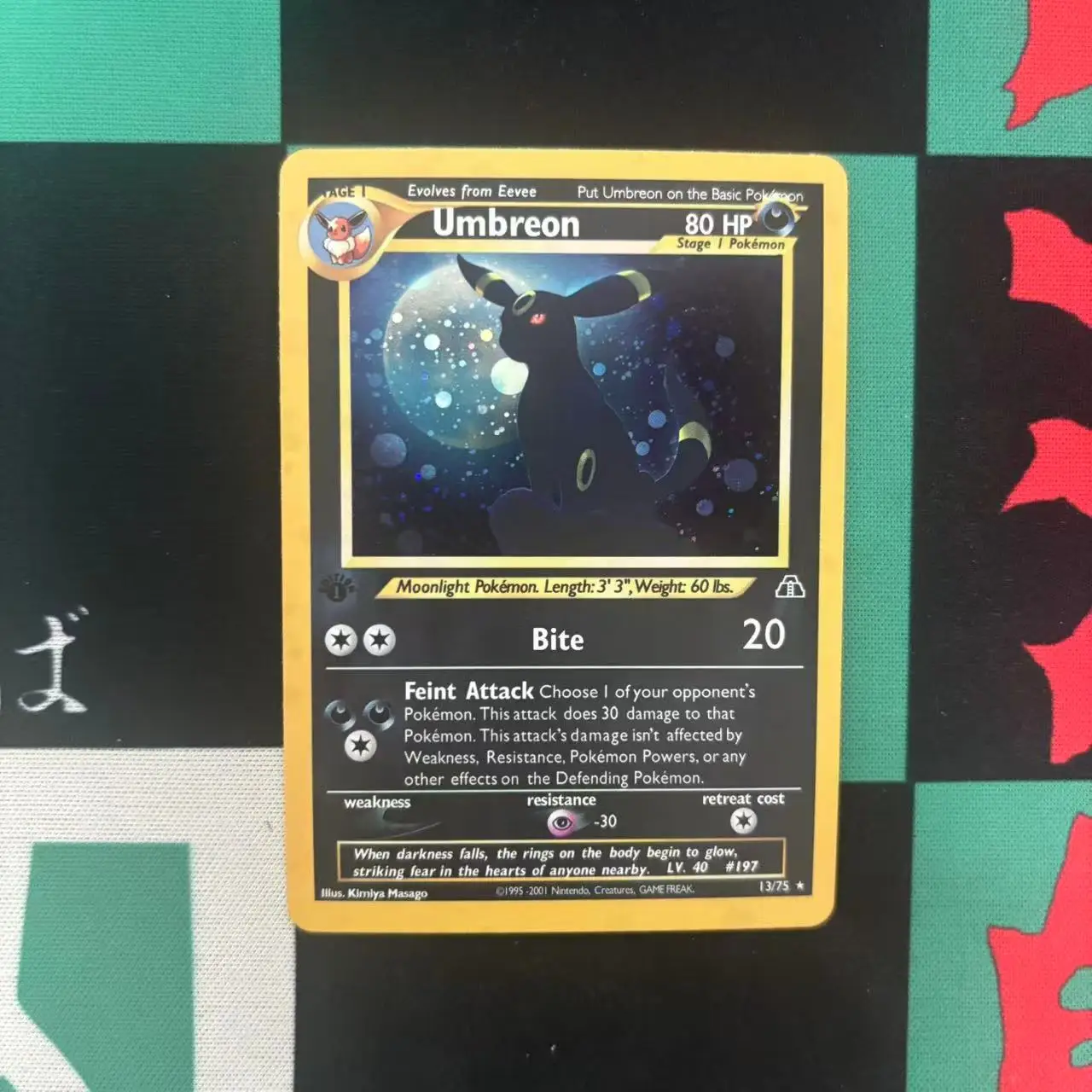 Diy Self Made PTCG Englische Version Umbreon Flash Card Classic Game Anime Collection Card Geschenk Spielzeug