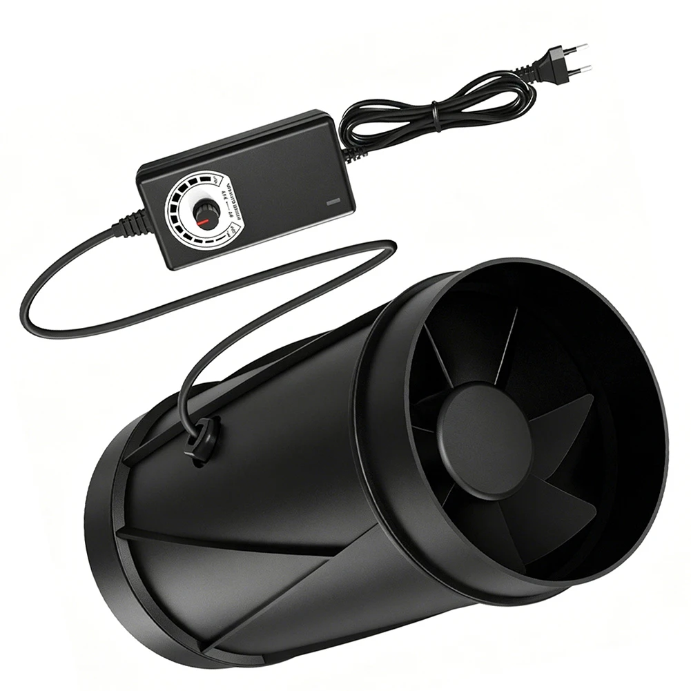 For RV Air Circulation 150mm Duct Fan Black Adjustable Duct Fan Fan Ventilator 28dB Low Noise Lightweight Design