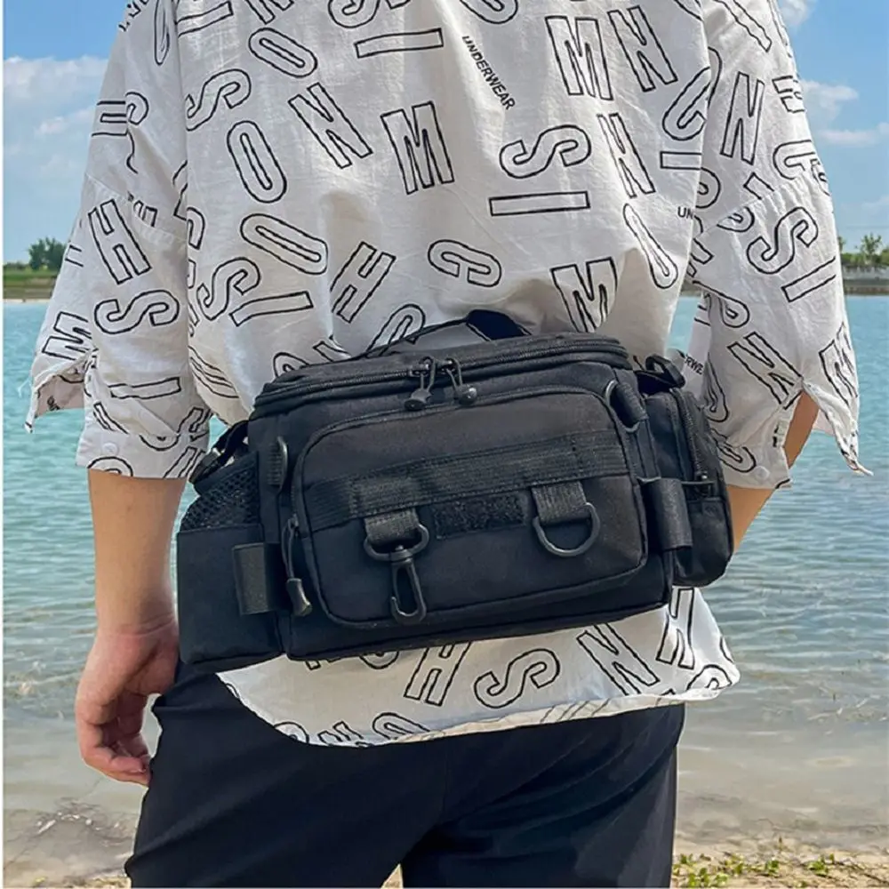 Waist Fanny Fishing Tackle Bags Crossbody Waterproof Fishing Lure Backpack Shoulder Compact Fishing Bags Accessories