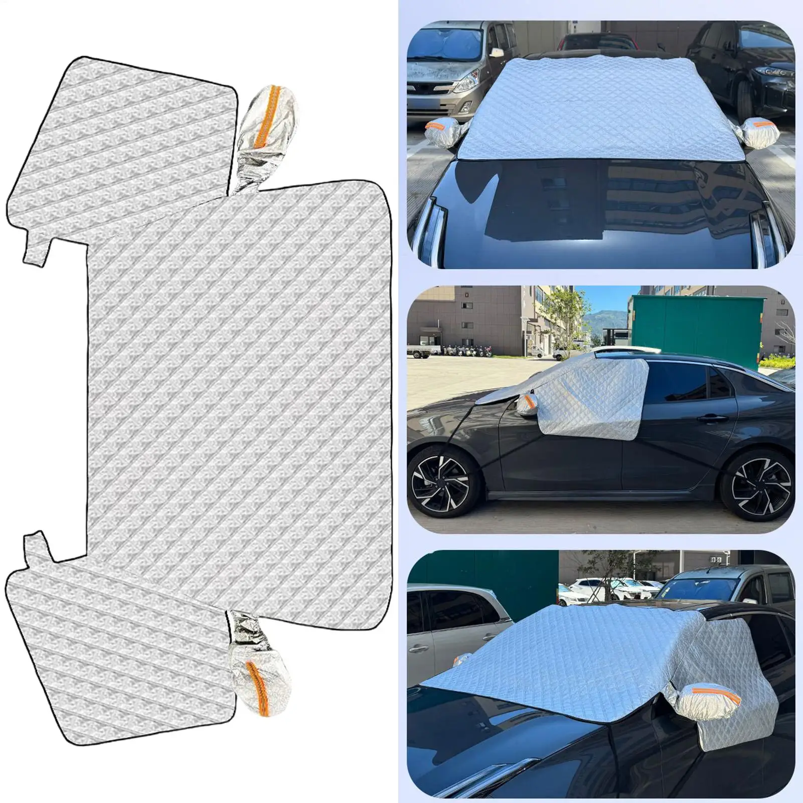 

Алюминиевая фольга, чехол на лобовое стекло автомобиля, зимний лед и снег, магнитный чехол на капот, защита от льда на лобовое стекло для внедорожников, автофургонов