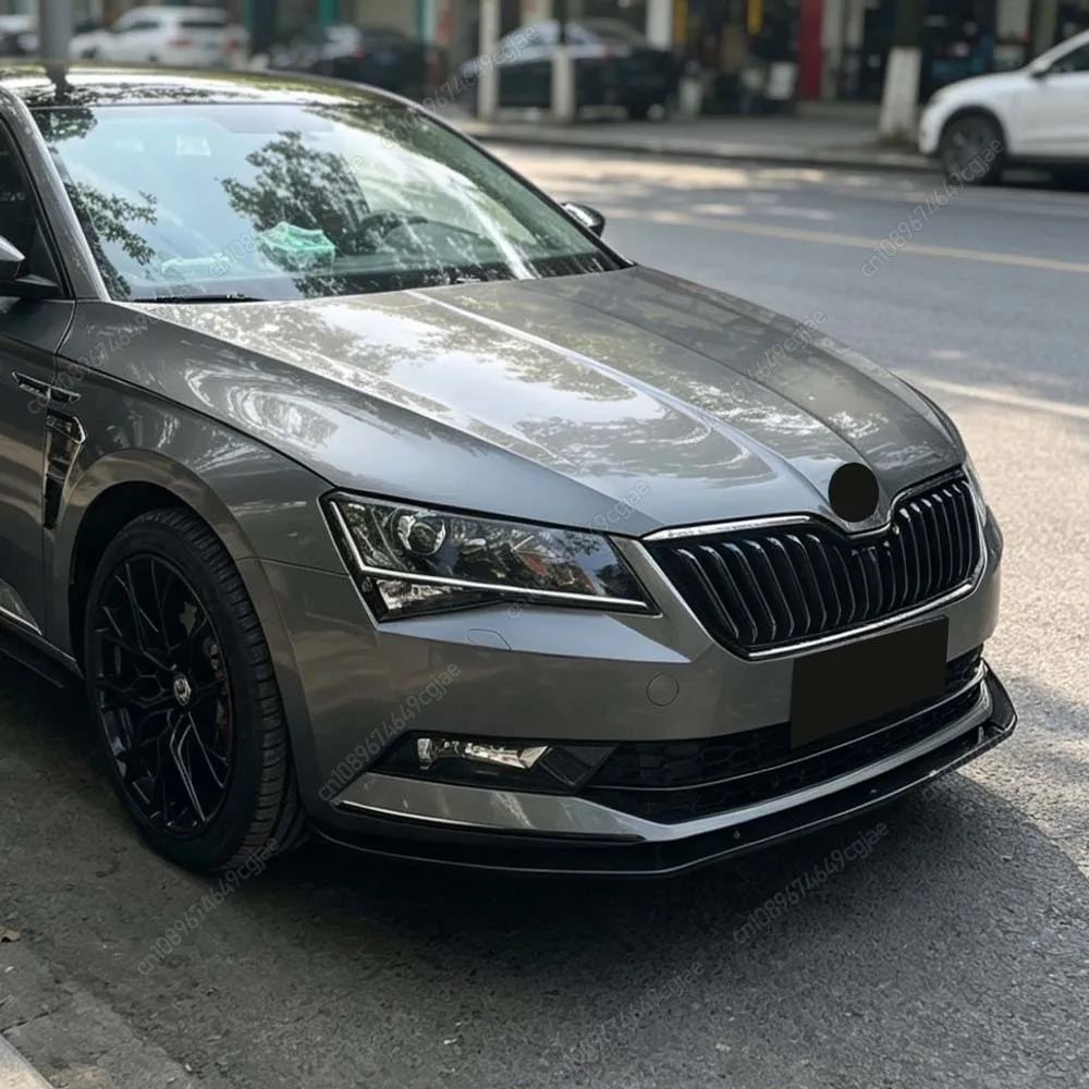 

3Pcs Front Bumper Splitter Lip Spoiler Diffuser Gloss Black Bodykit For Skoda Superb B8 3V3 3V5 TSI TDI 2015-2019 Pre-Lci Tuning
