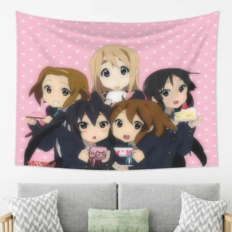 VIKAMA Wandteppich mit Anime-Mädchen in Schuluniform, Kawaii Ästhetik, Manga-Wandbehang für Schlafzimmer, Wohnheim und Heimdekoration