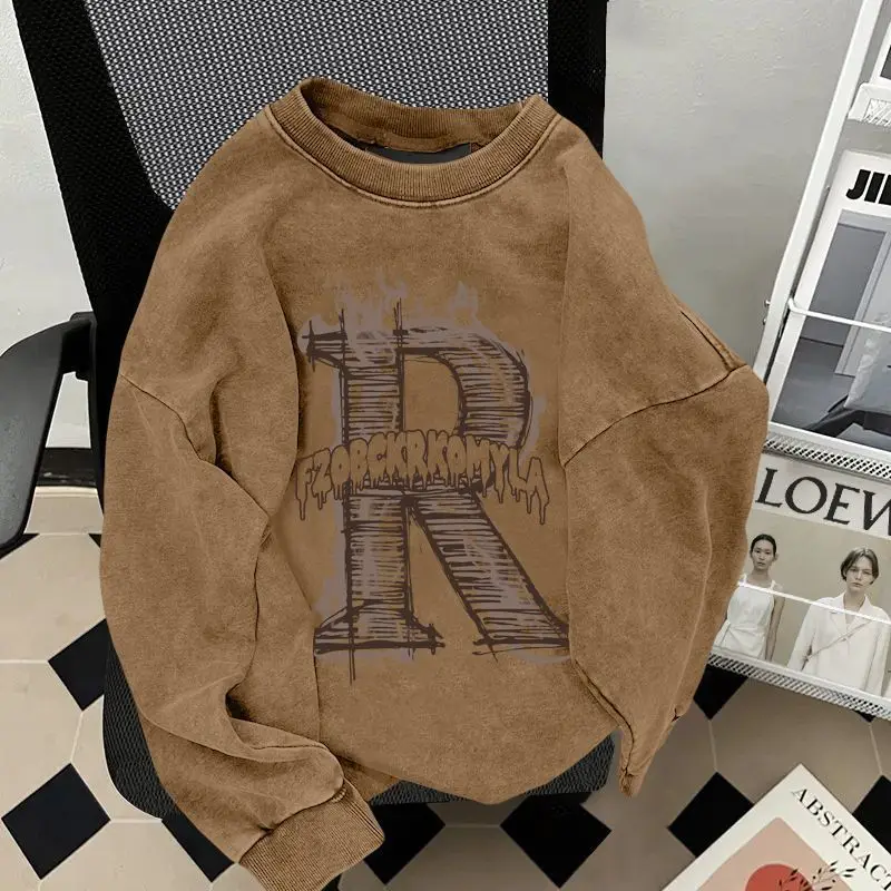 

Мужское худи оверсайз в американском стиле с флисовой подкладкой, винтажное, с эффектом потертости, для весны-осени, новинка, тренд, бренд...