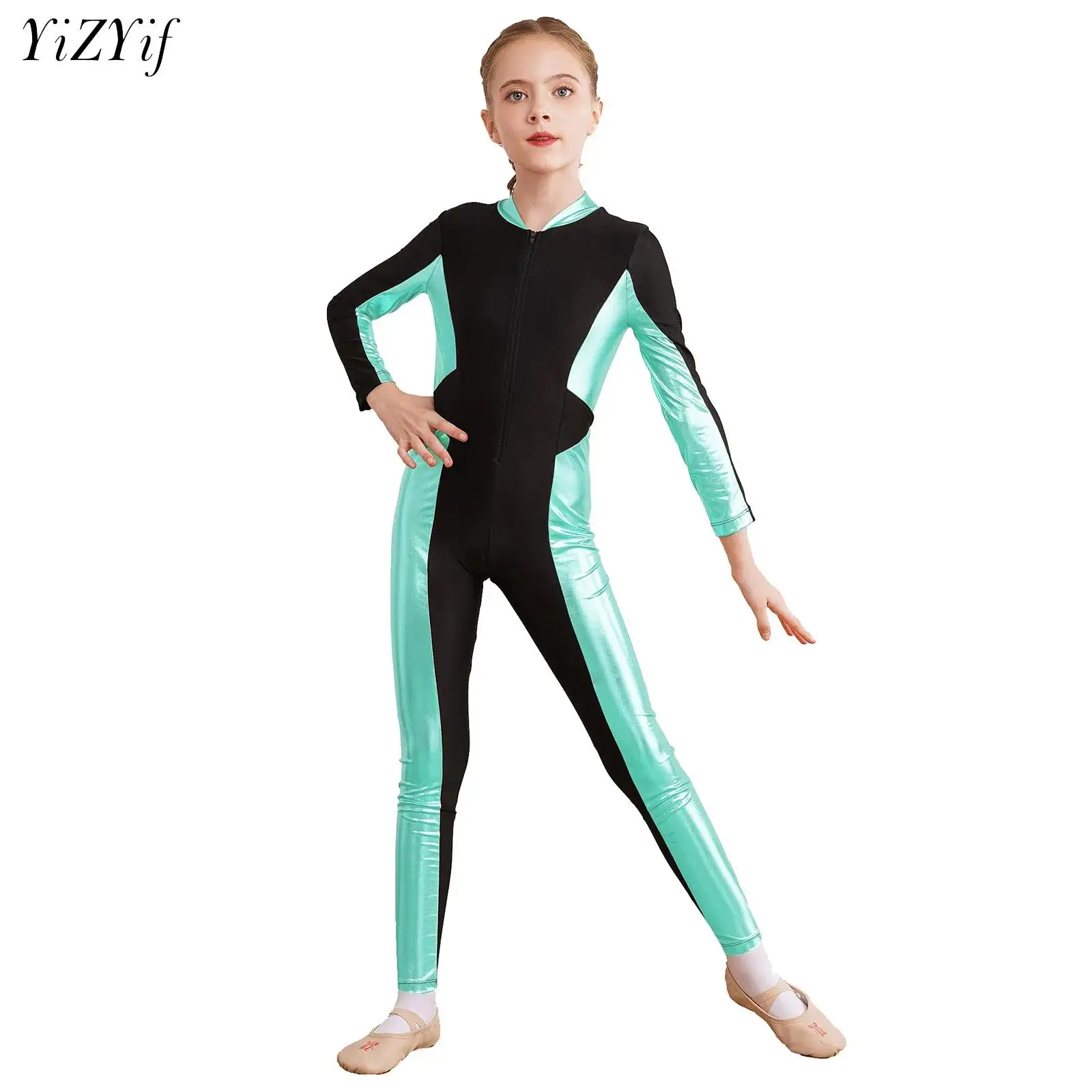 

Kids Girls Full Body Ballet Leotards Gymnastics Dance Jumpsuit One Piece Figure Skating Acrobatics Bodysuit Performance Costumes