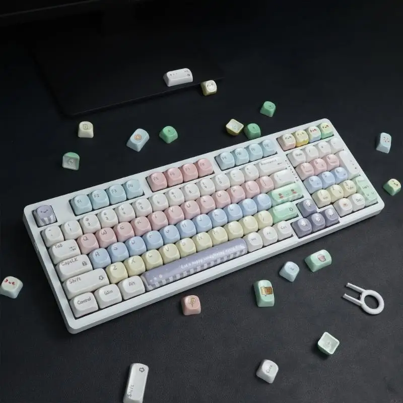 Comfortable MOA Profile Keycaps PBT In Bright Candy Color For Mechanical Keyboards 83CF