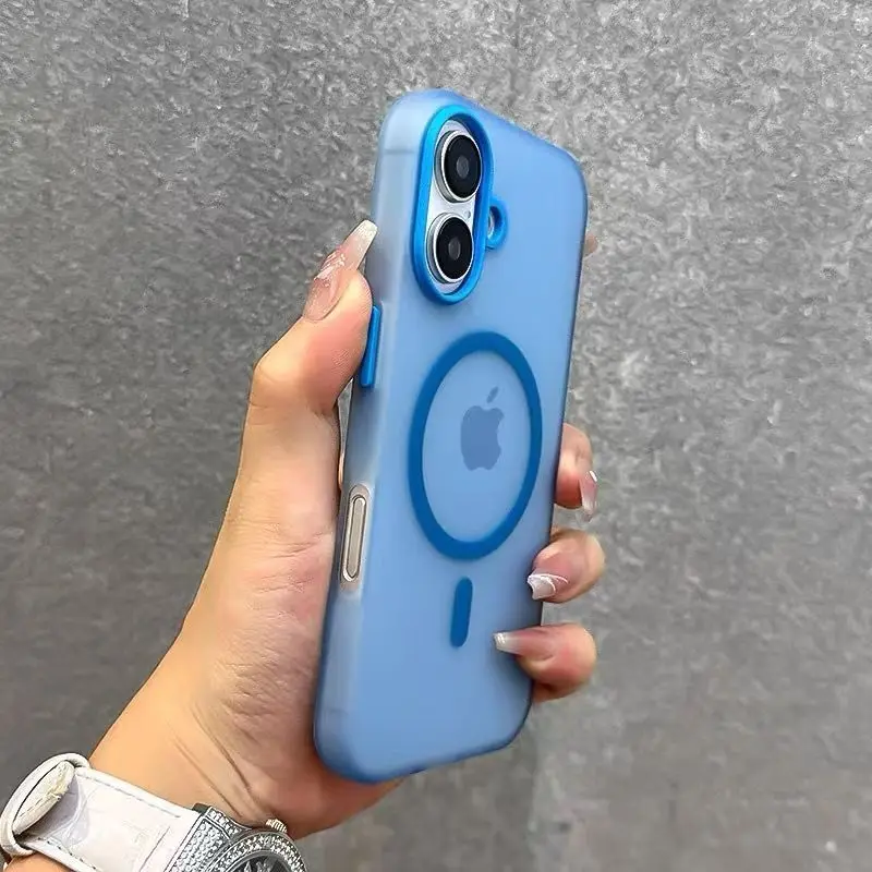 Matte Candy Magnetic Wireless Charge Transparent Case For iPhone 16 15 14 Plus 13 12 Pro Max For Magsafe Shockproof Soft Cover - náhled 2