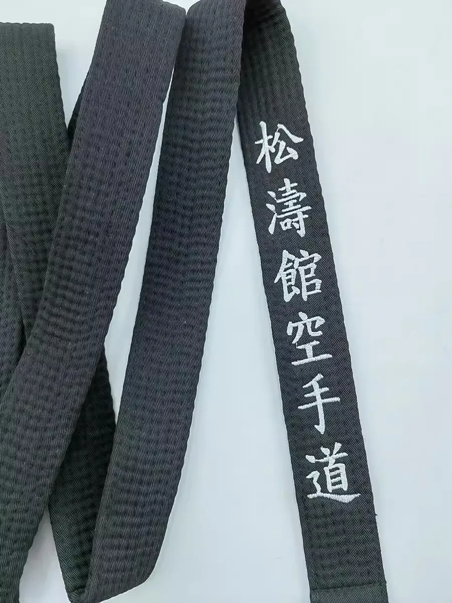 Width 4cm Shotokan Karate Black Belt Embroidery Japanese Martial Arts Sports Junior Club Polyester Decorations Customized Name