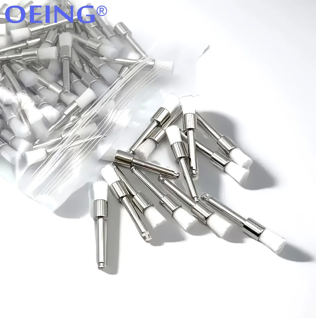 100Pcs Dental Prophylaxis Brush RA Shank 2.35mm Teeth Whitening Polisher for Contra Angle Handpiece