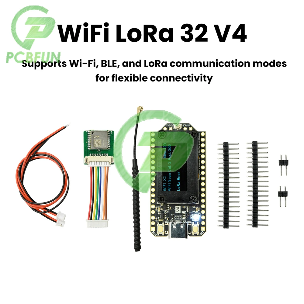 

WiFi LoRa 32 V4 ESP32-S3R2 Development Board with 0.96-Inch OLED Screen Low Power IoT Board Type C Solar Charging Support
