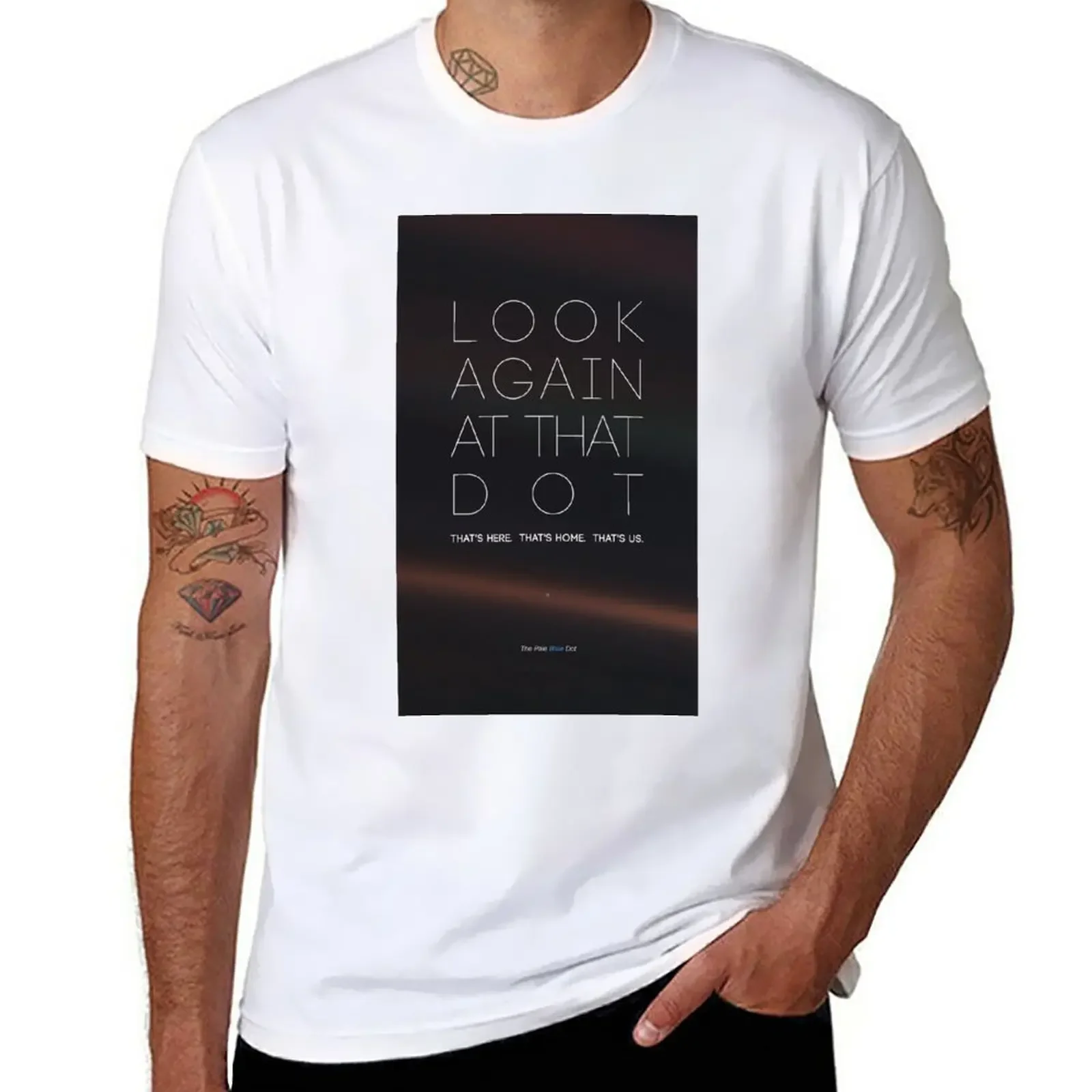 Pale Blue Dot the original - planet earth, boys animal print graphics Men's t-shirts 2024 - Carl Sagan T-Shirt heavyweight sale.