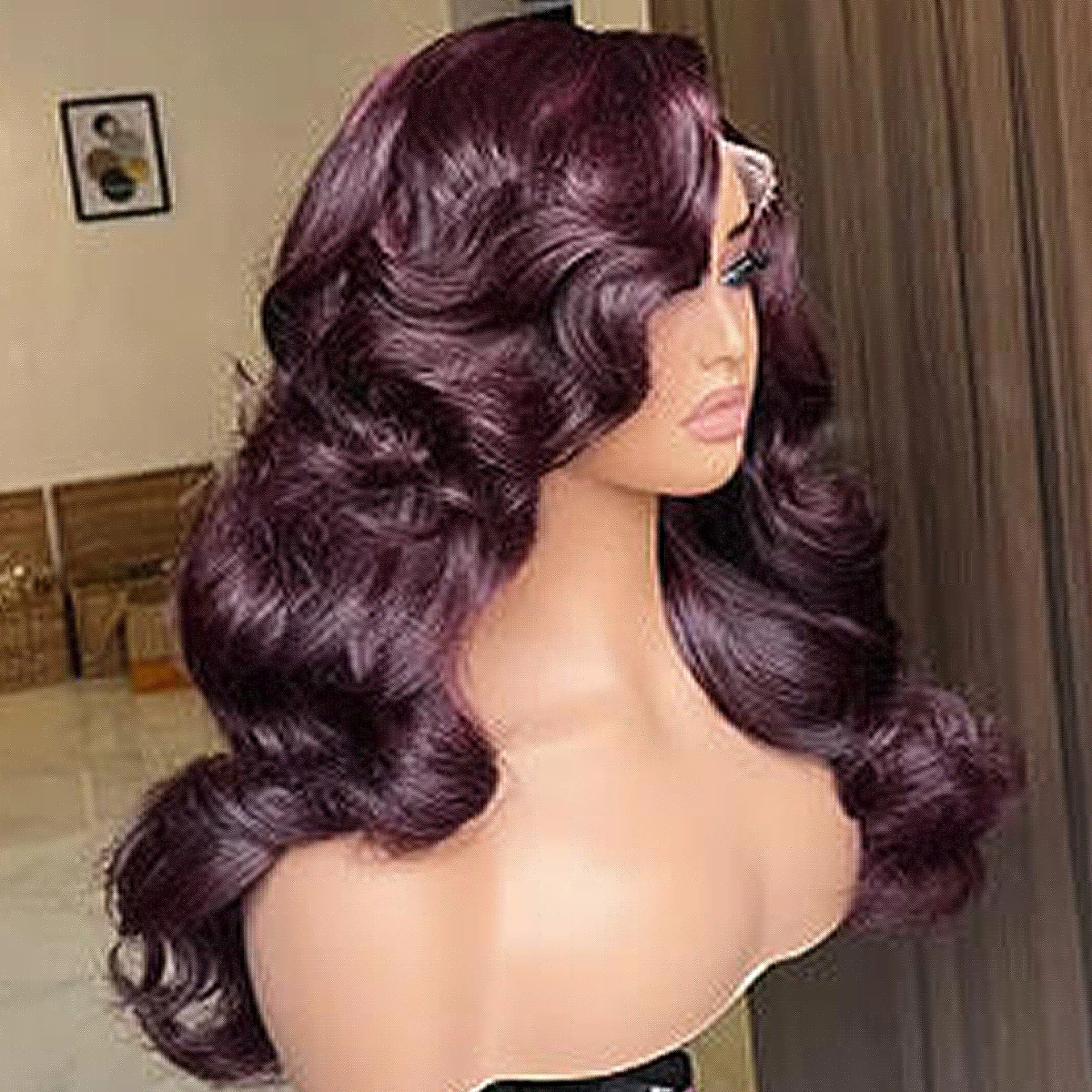 Burgundy 99J Color 36 Inches Wigs Bouncy Curly 13x4 HD Lace Front Wig 400 Density Wigs 100% Human Remy Hair Lace Wigs For Women