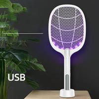 1200mAh 2000V Electric Mosquito Killer With UV Lamp USB Rechargeable Bug Zapper Summer Fly Swatter Trap Home Bug Insect Racket