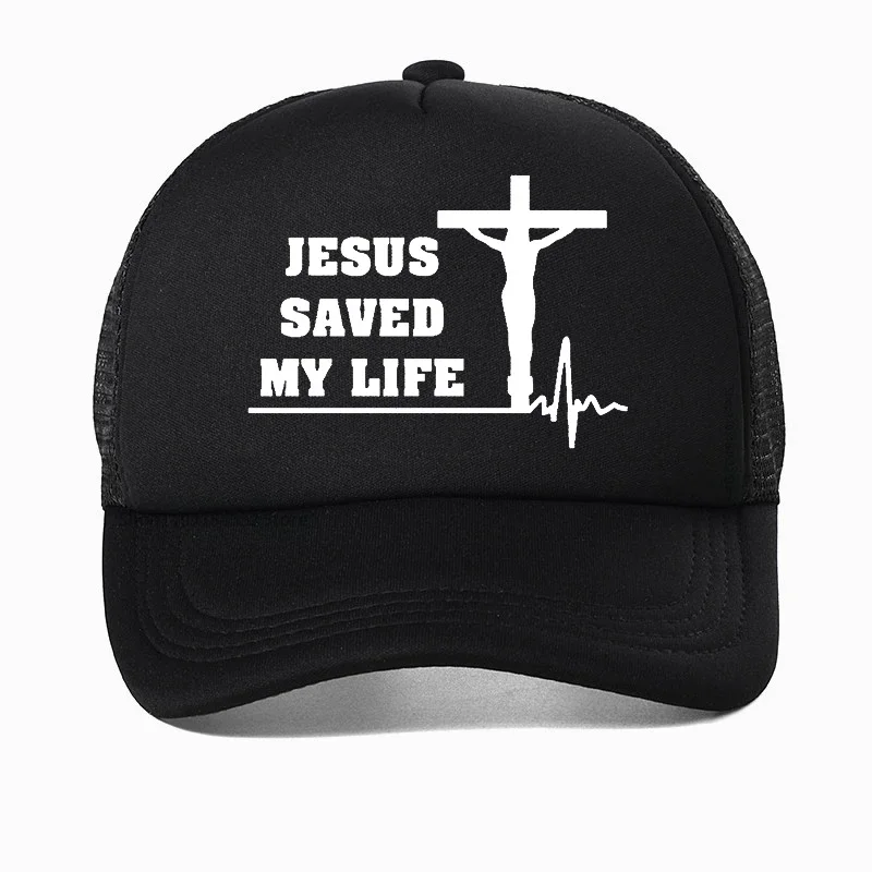 

Jesus Saved My Life Hat Christian Baseball Cap Printed Dad Hat Unisex Women Man Hats Mesh Breathable Snapback caps