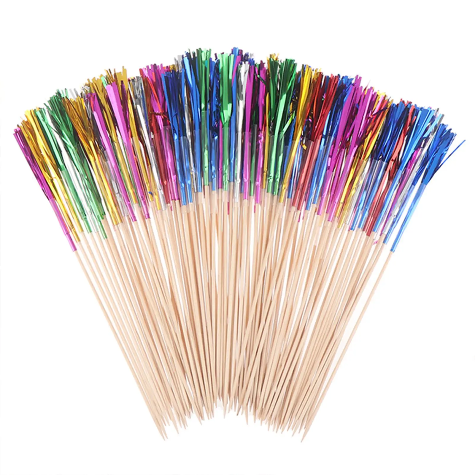 100Pcs Cocktail Fireworks Drinking Picks Sticks for Wedding Halloween Party Decoration Supplies Drink Holiday Stick Ornaments