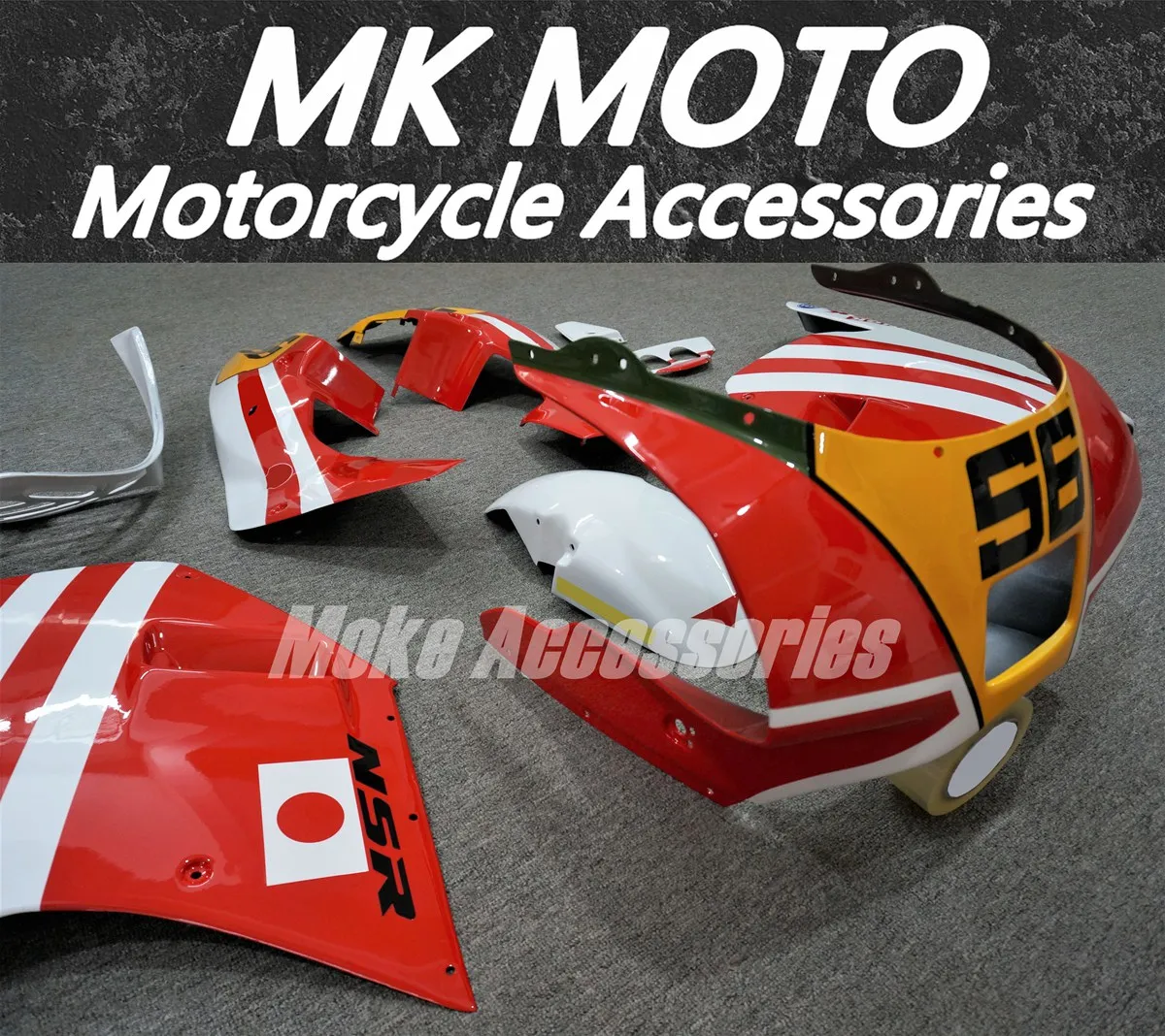 Fairings Kit Fit For NSR MC18 Bodywork Set High Quality Abs Handmade mould Red White Yellow