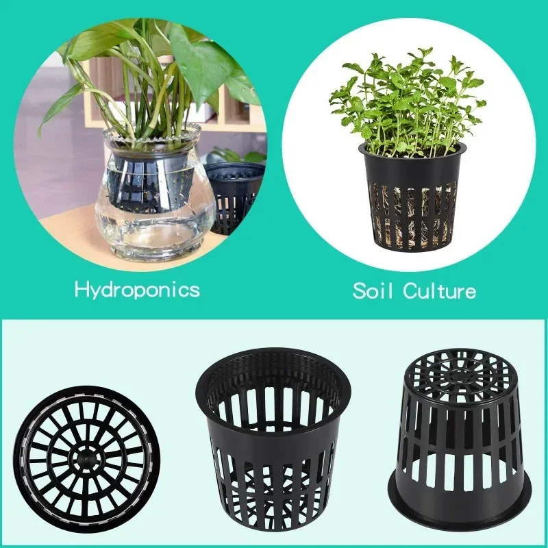 10/5Pcs 3 Inch Heavy Duty Net Pots Hydroponic Cups Garden Slotted Mesh Net Cups Plant Nursery Net Pots for Hydroponics Slotted