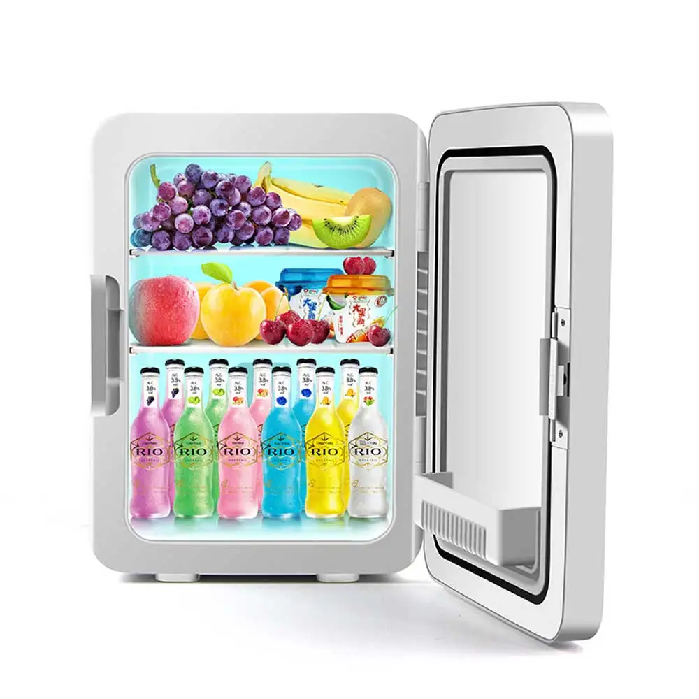 Mini refrigerador de belleza portátil con apertura lateral vertical para coche y uso doméstico, 12L, 12L