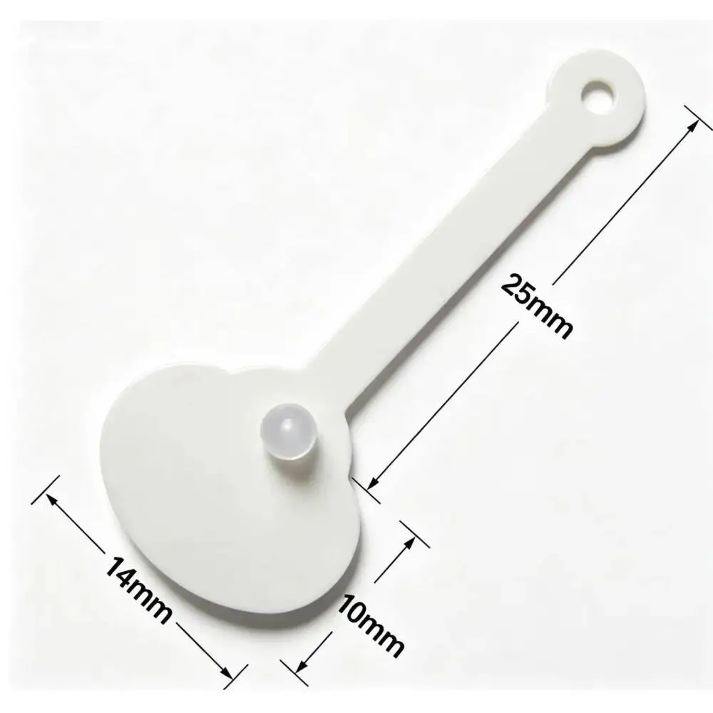 Schmuck-Preisschilder aus weißem PVC mit Schnappverschluss, Geschenkverpackungsetiketten, Kunststoff-DIY-Vinyl-Knopfverschlüsse für Armbänder, Ohrringe, praktische Ringanhänger – Detail 1