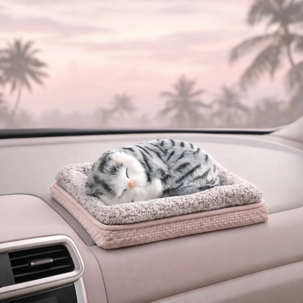 Car Dashboard Ornaments, Cute Simulated Plush Cats and Dogs, Toy, Car Interior Decoration, Gift for Children, Car Accessories