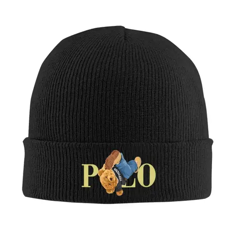Kawaii Bears Beanie Hats Bonnet Hats Men Women Trendy Outdoor Sport Knit Hat Autumn Winter Custom Polo Warm Caps