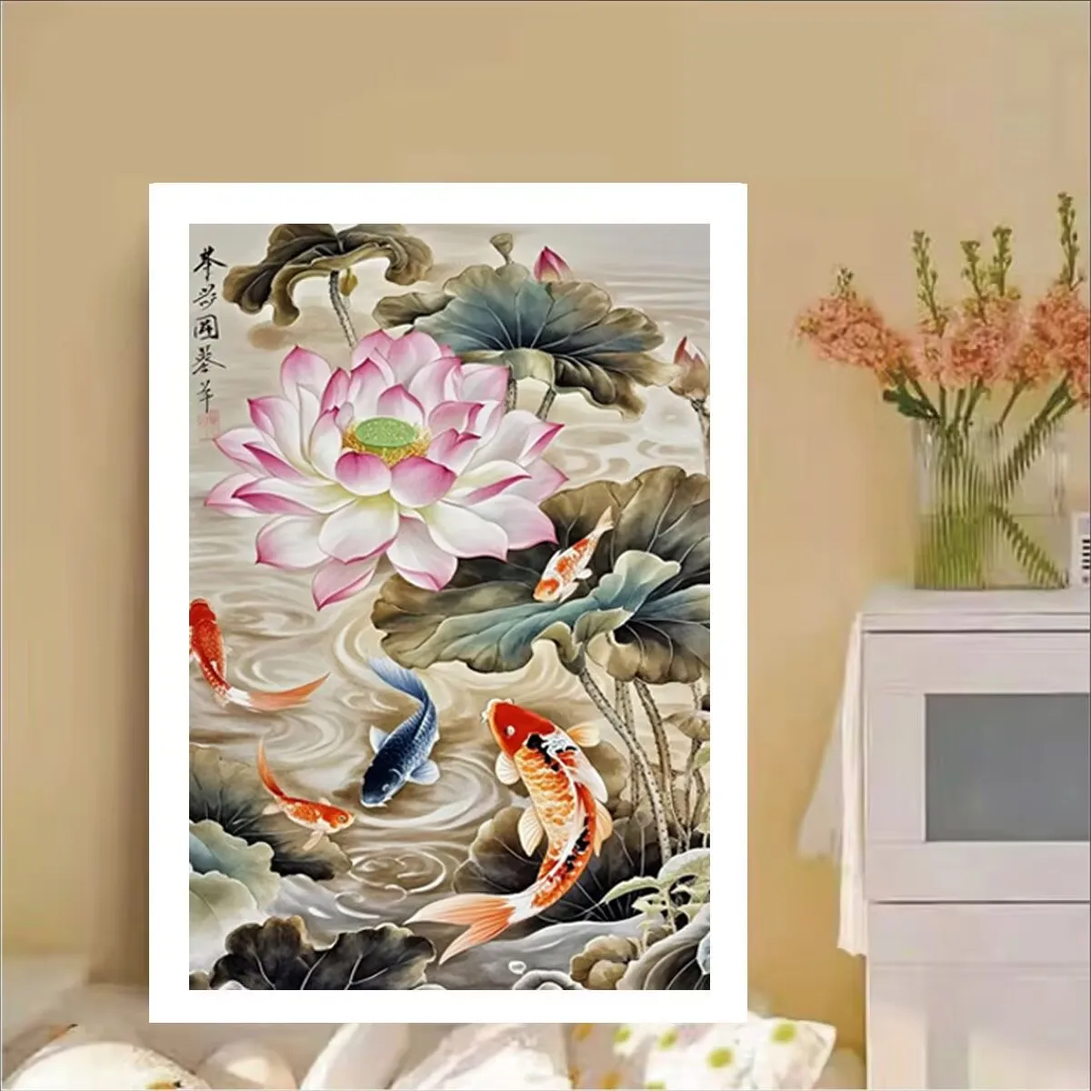 11CT 9CT Fish Lotus Embroidery DIY Printed Kits Cross Stitch Cotton Needlework Sets Crafts With Needles - view 3