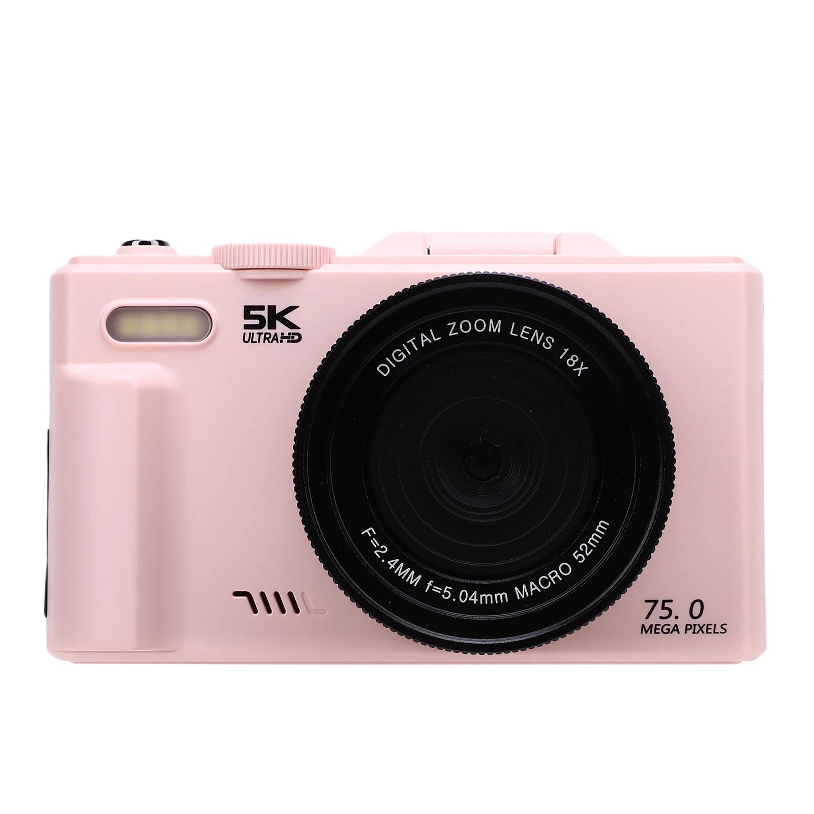 

Камера для видеоблогов с Wi-Fi, цифровая камера 5K 75MP, 3-дюймовый экран, 18-кратный зум, цифровая селфи-камера со светодиодной подсветкой и картой памяти 64 ГБ