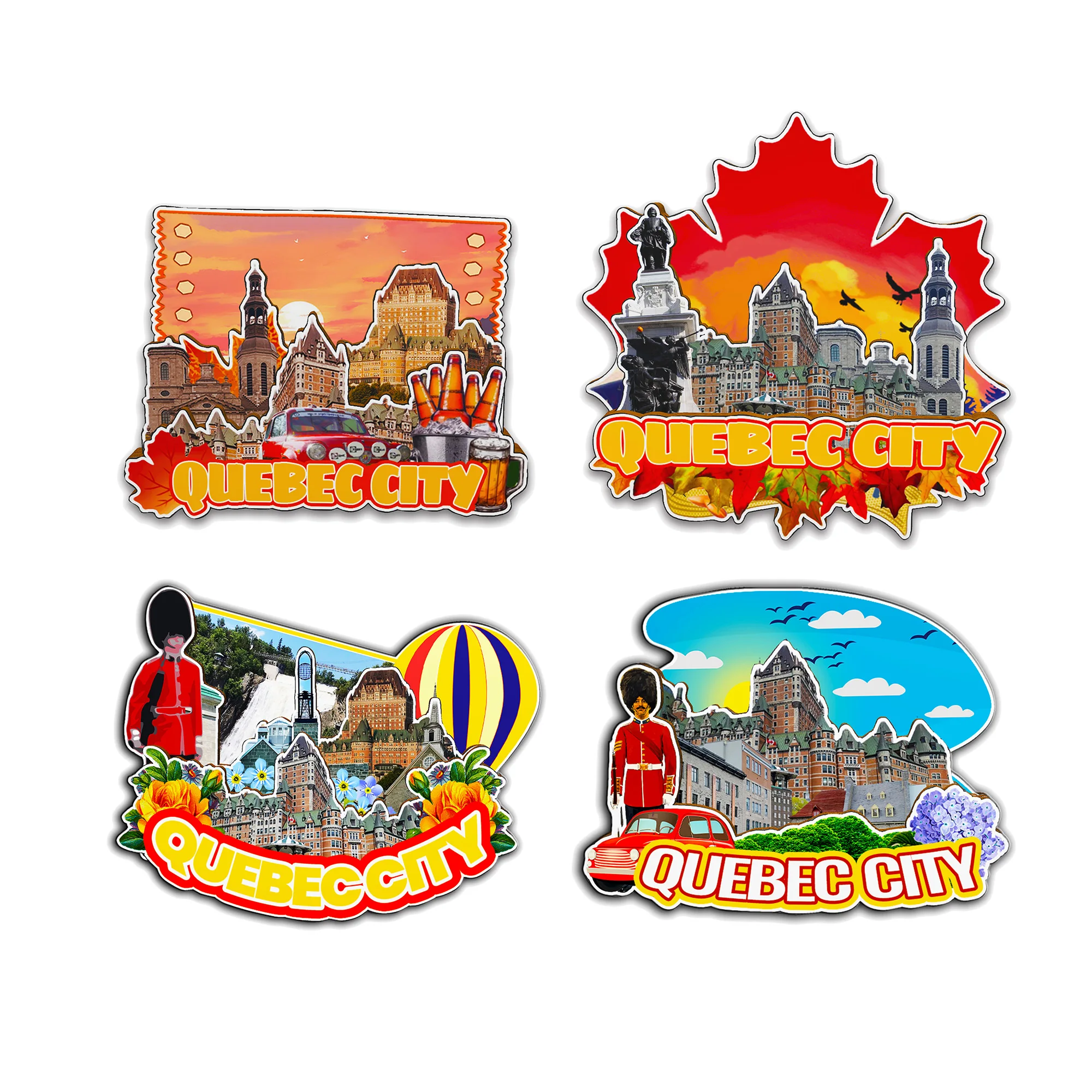 Decorative Magnets for Quebec City Canada City Landmark Travel Souvenirs 3D Wooden Fridge Stiker Delightful Gifts
