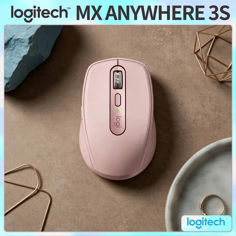 Wireless MX Anywhere 3S - Darkfield 8K DPI, MagSpeed Scroll, USB-C Fast Charge, Great for Pet Field Work & Remote Office