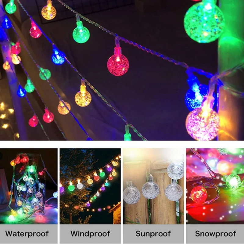 10/20/30/40Led Globe String Lights Fairy Lights Battery Operated String Lights Waterproof For Party Patio Garden Christmas Decor