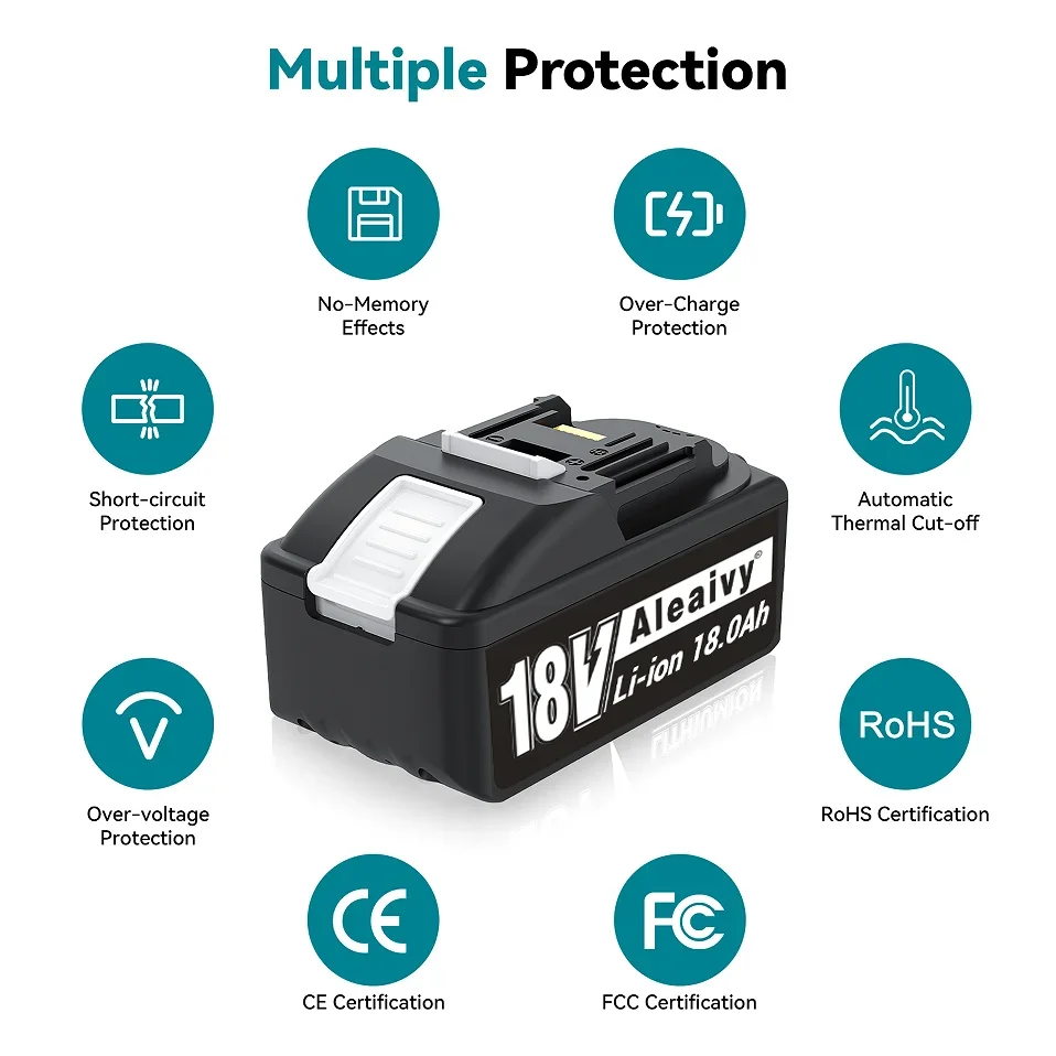 For Makita 18V Battery 12Ah 18Ah Lithium Battery Compatible For Makita BL1830 BL150B BL1860B Battery Hammer Drill Power Tools