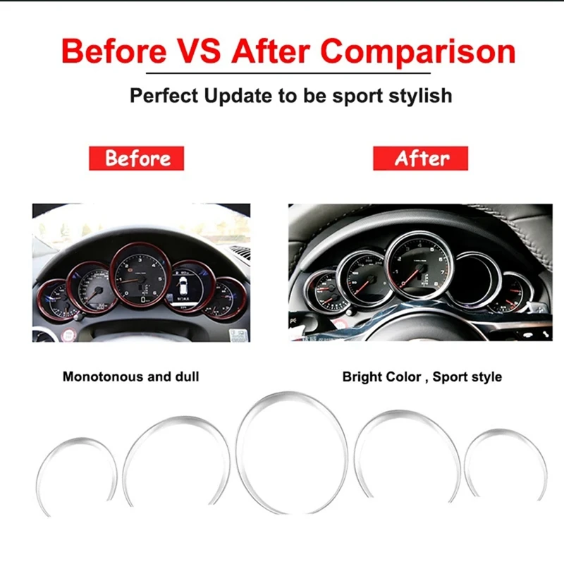 ABS Dashboard Instrument Panel Decorative Ring Cover Trims Sticker For Porsche 911 Cayenne Panamera