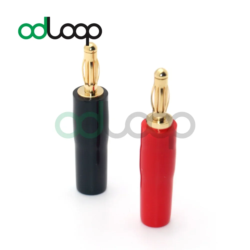 ODLOOP Gold Plated 4mm Screw Type Speaker Banana Plugs Audio Jack Connectors 1 Pair