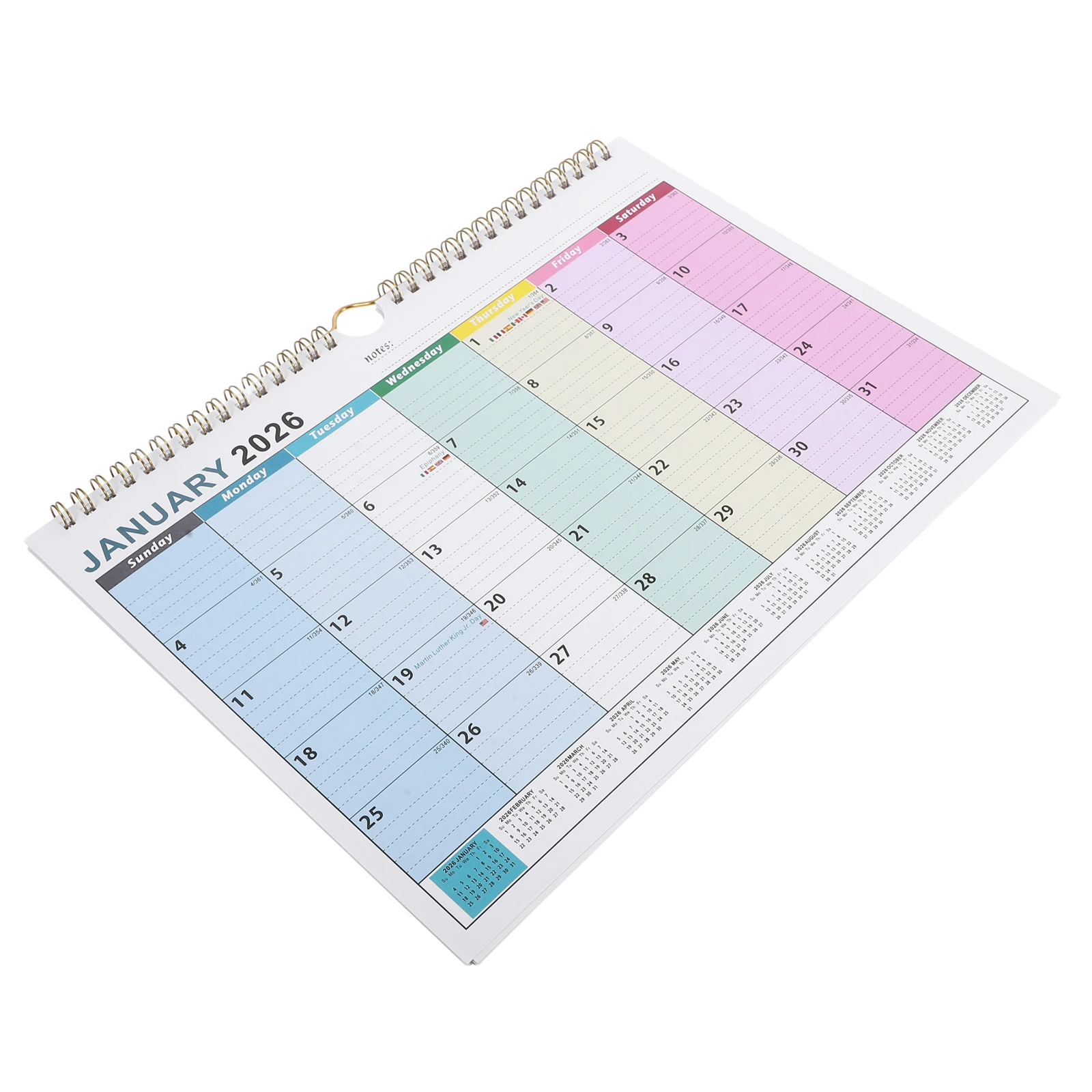 

Wall Hanging Calendar Monthly Planner for Scheduling Twin-wire Binding Year Paper Large Child Festival Yearly