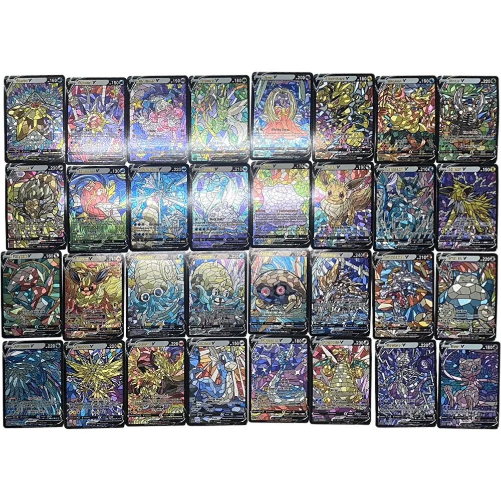 151 stks/set Ptcg Generatie 1 Charizard Barokke Kerk Stijl Goud Hot Textuur Flash Card Diy Anime Collectie Kaarten Gift speelgoed