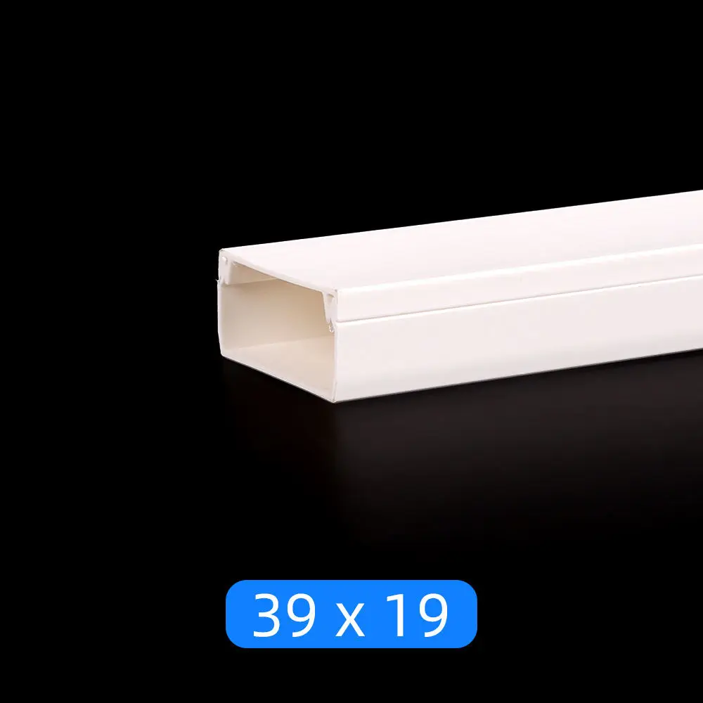 Heavy Duty PVC Wiring Duct Trunking Square Cable Raceway Flame Retardant Wall Mounted Cord Hider For Residential Commercial