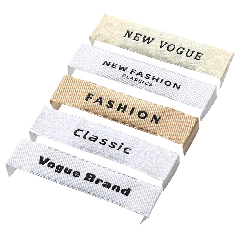 200 قطعة من علامات ملصقات الملابس المنسوجة بتصميم جديد - ملصقات العناية بالملابس المخصصة، علامات النسيج للملابس، جاهزة للشحن